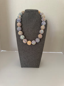 Glass Beads Nepal- Lavender, Peach, White- Big Beads