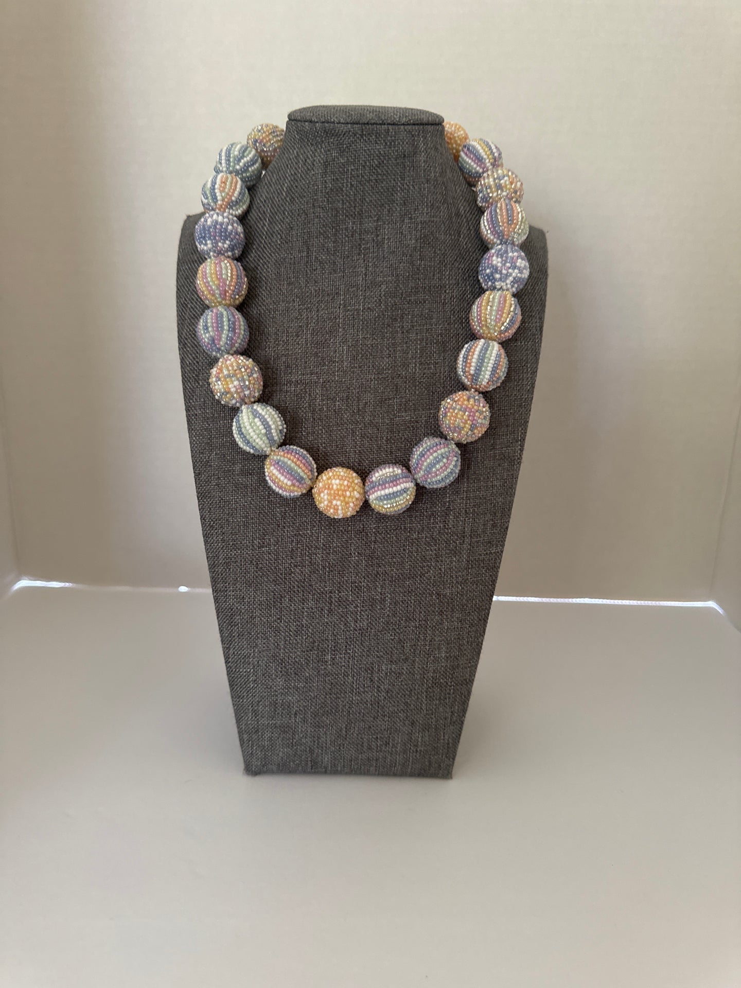 Glass Beads Nepal- Lavender, Peach, White- Big Beads