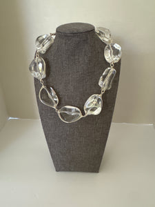 Clear Acrylic & Silver Lightweight Necklace