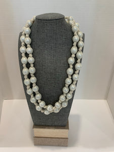 Long Pearls Wrapped in Mesh- Can be doubled- Magnetic Closure