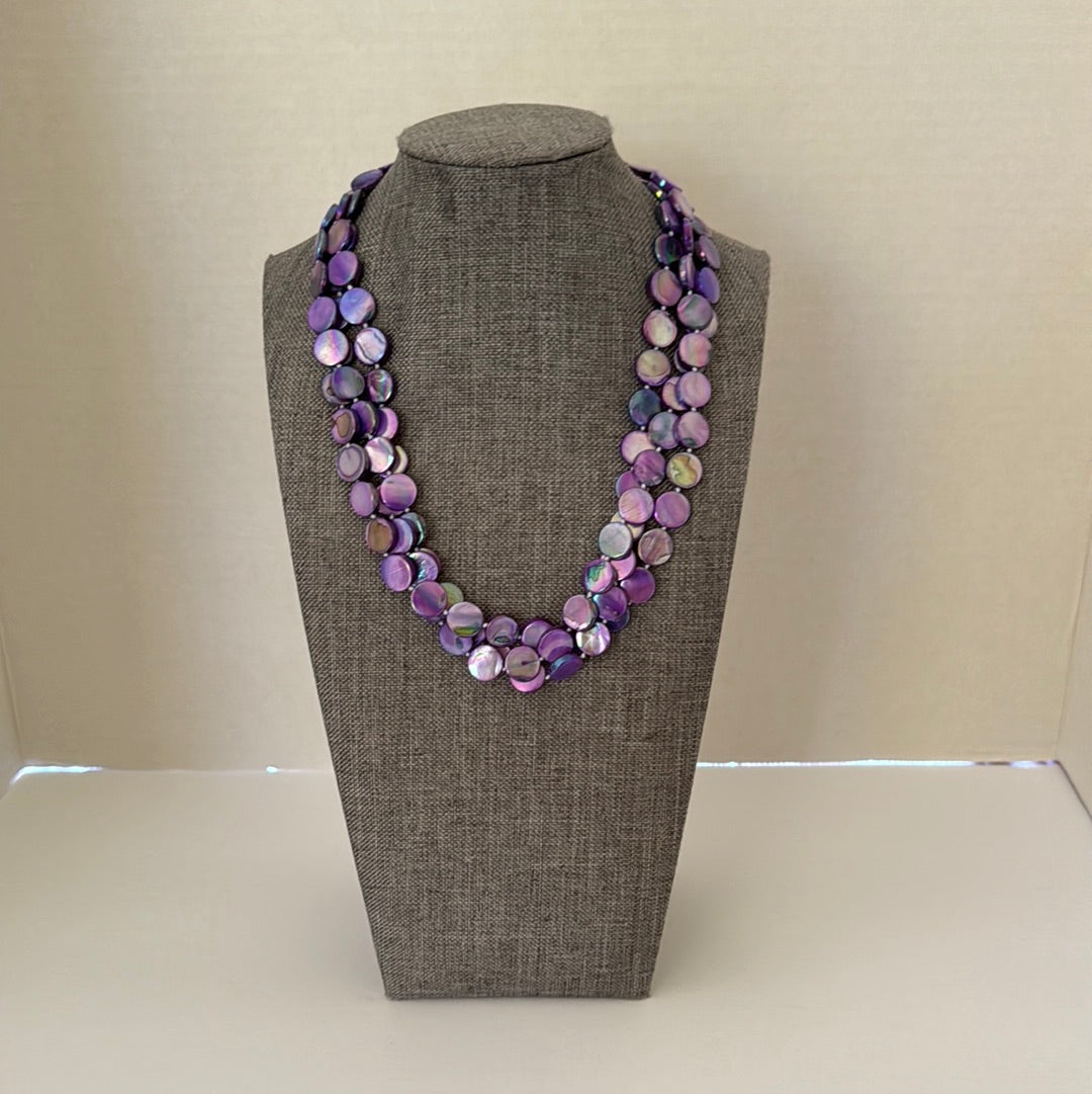 Mother of Pearl Triple Strand- Purple