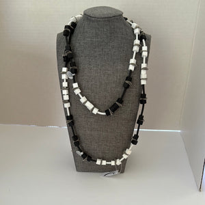 Black & White Long Rubber Necklace