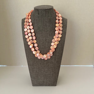 Mother of Pearl-Triple Strand- Light Pink