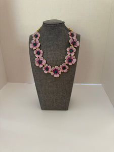 Handmade Purple/Green Flowered Necklace