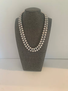 9ML-Double Strand 18 Inch Grey Pearls