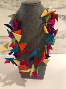 Felt Triangle Multicolor Necklace