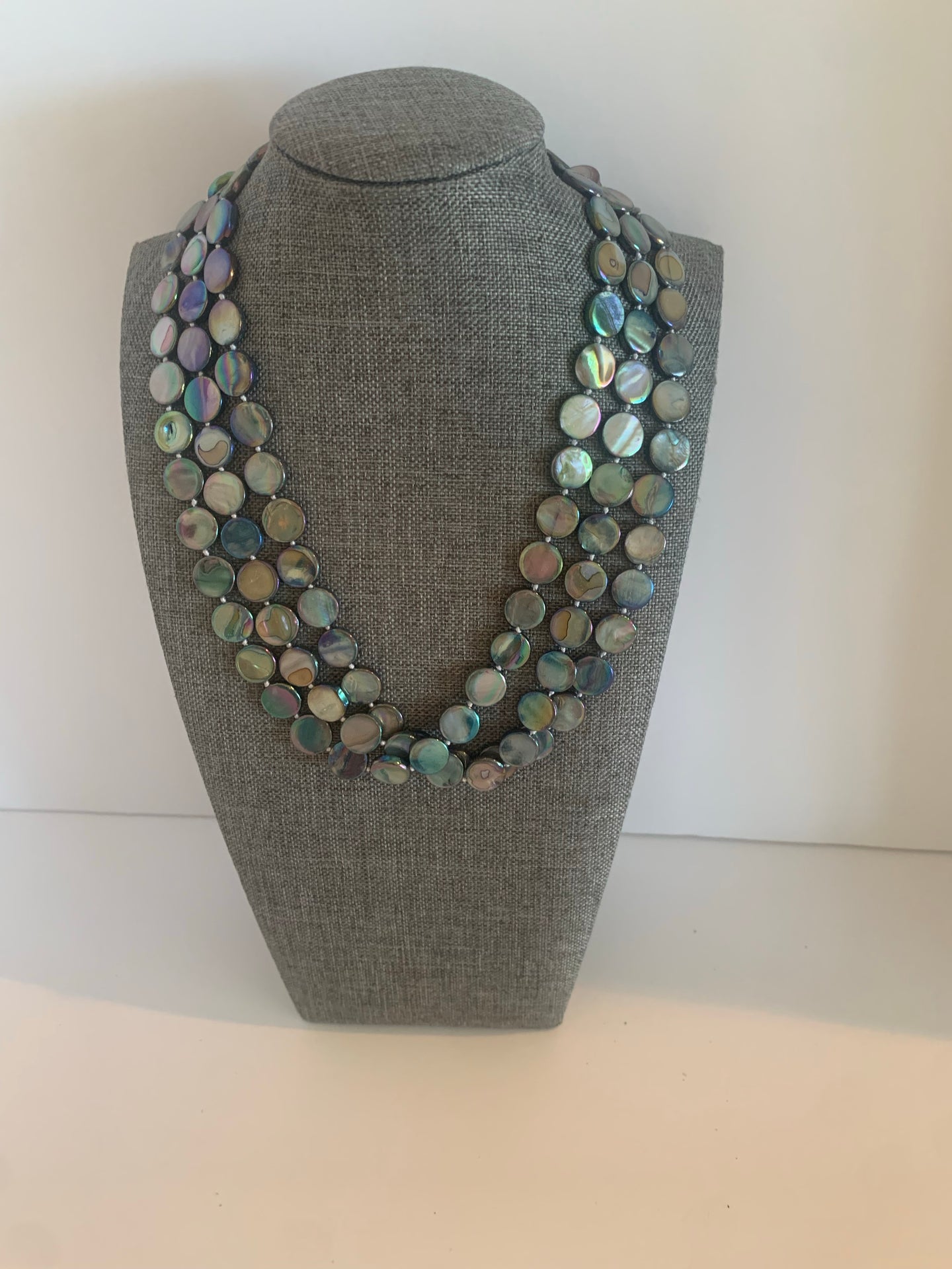 Mother of Pearl- Triple Strand- Iridescent