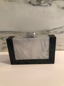 Clutch Bag-Black/Grey Mother of Pearl