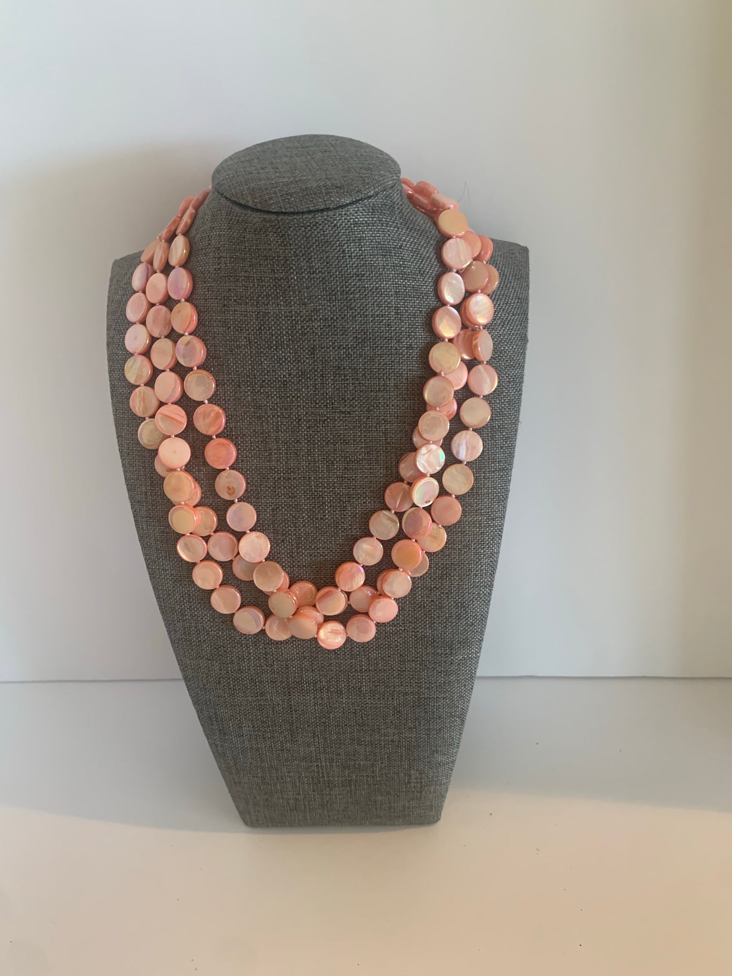 Mother Of Pearl-Triple Strand Coral