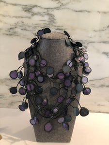Rubber Necklace-Black/Purple
