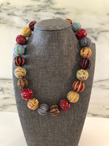 Glass Beaded Necklace- Multicolor (Big Beads)